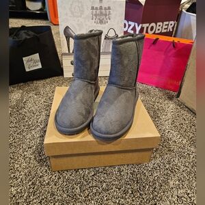 NIB Grey Apres sherpa linked boots
